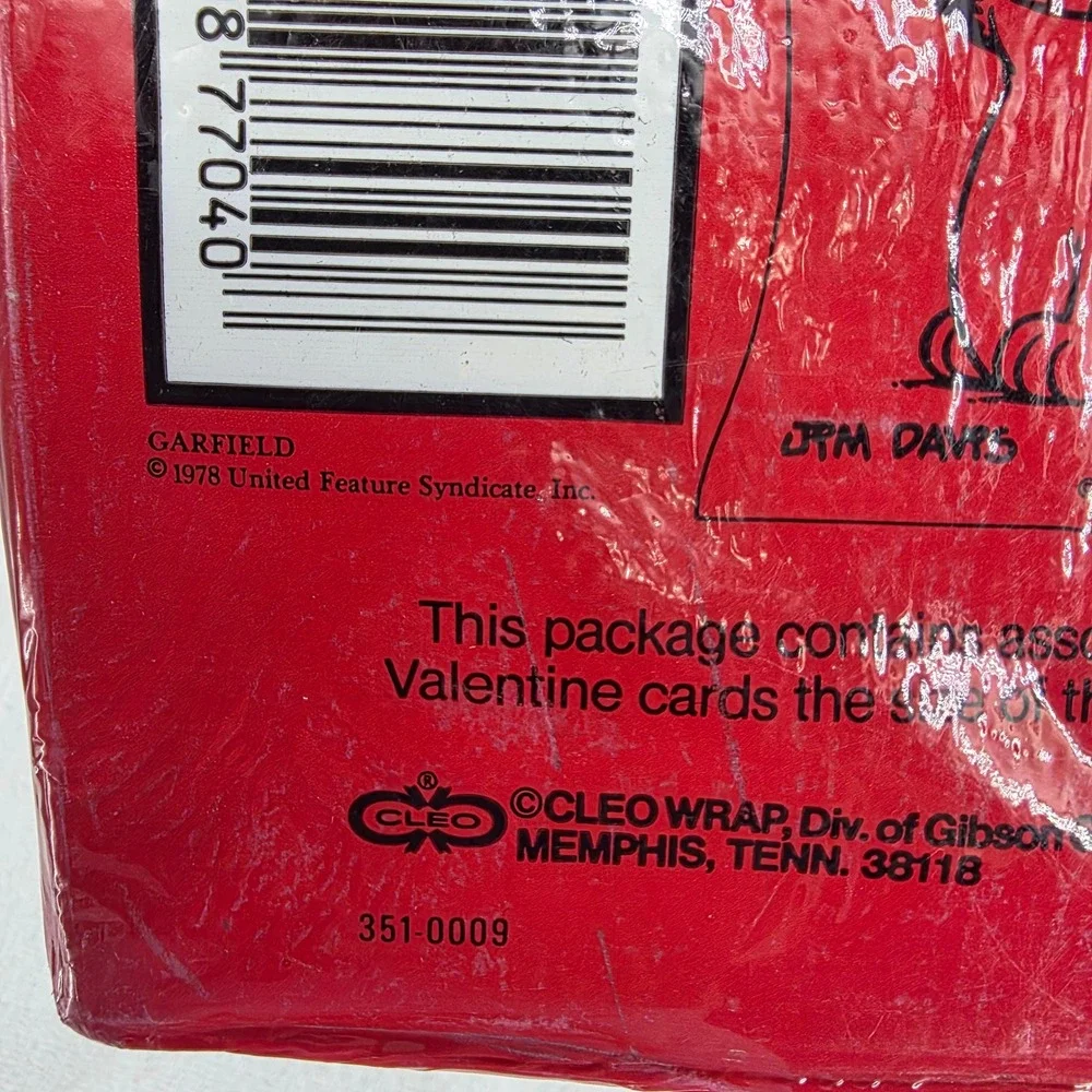Vintage 1978 Garfield Valentines 30 Glossy Cards Cleo Wrap Jim Davis New Sealed